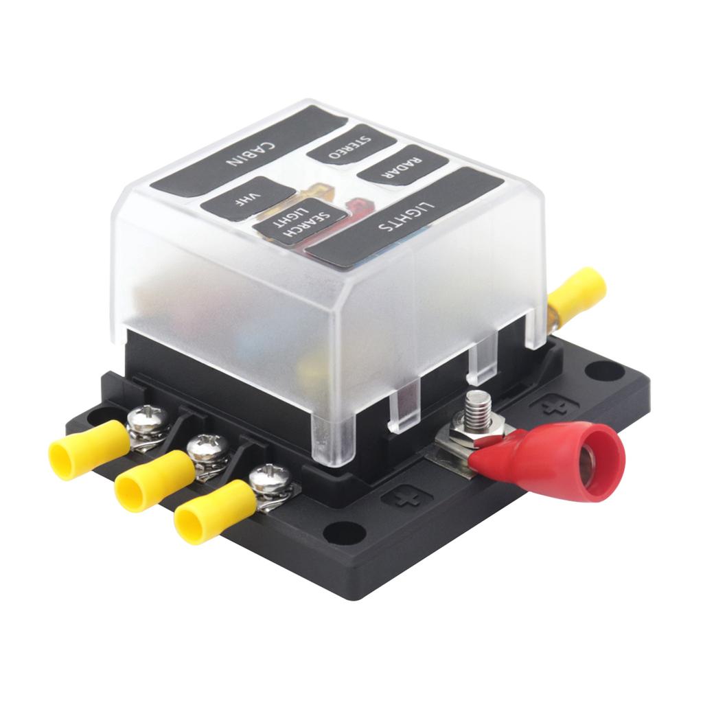 6 Way Blade Fuse Block Fuse Box Holder with LED Indicator 16Pcs Fuses for Automotive Car Truck Boat