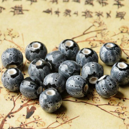 Jingdezhen ceramic jewelry diy Accessories12mm Floral Glazed Watermelon Beads for Making Necklaces and Women's Woven Bracelets Materials