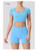 European & American Women's Seamless Sports Top with Built-in Bra & Stylish Back