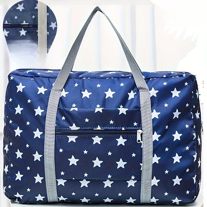 Foldable Extra Large Travel Duffel Bag – Lightweight Polyester with Stylish Star Pattern, Easy Storage & Fast Packing