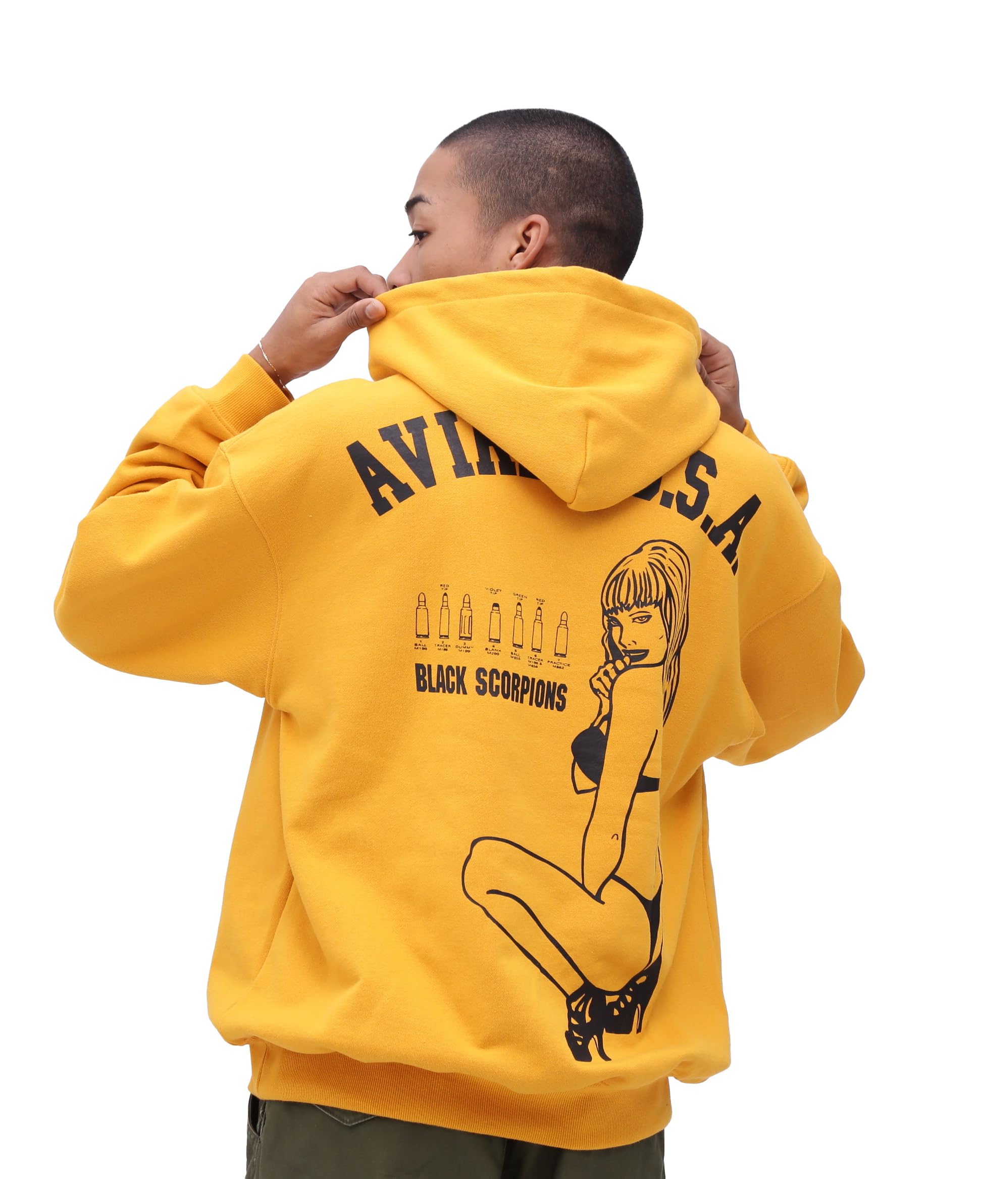 

Avirex BLACK SCORPION SWEAT PULL OVER Mustard PARKA, Men s 2XL, 783-3931013,