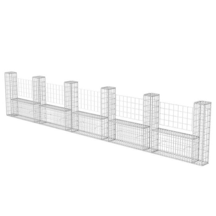 VidaXL Panier de Gabion en Forme d'U Acier 570x20x100 cm Clôture de Jardin 142547