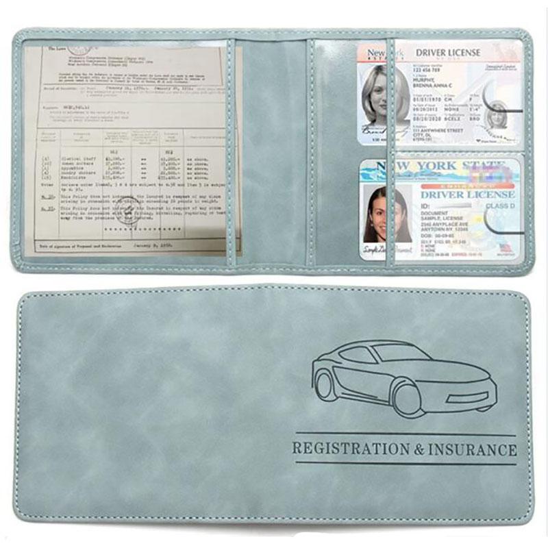 Car Registration And Insurance Holder Car Accessories Vehicle Glove Box Car Organizer Car Essential Document Card Wallet