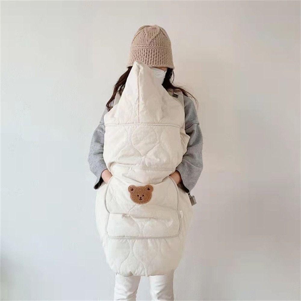 Windproof Baby Stroller Blanket Cartoon Bear Newborn Swaddle Wrap Toddler Trolley Cover  Winter