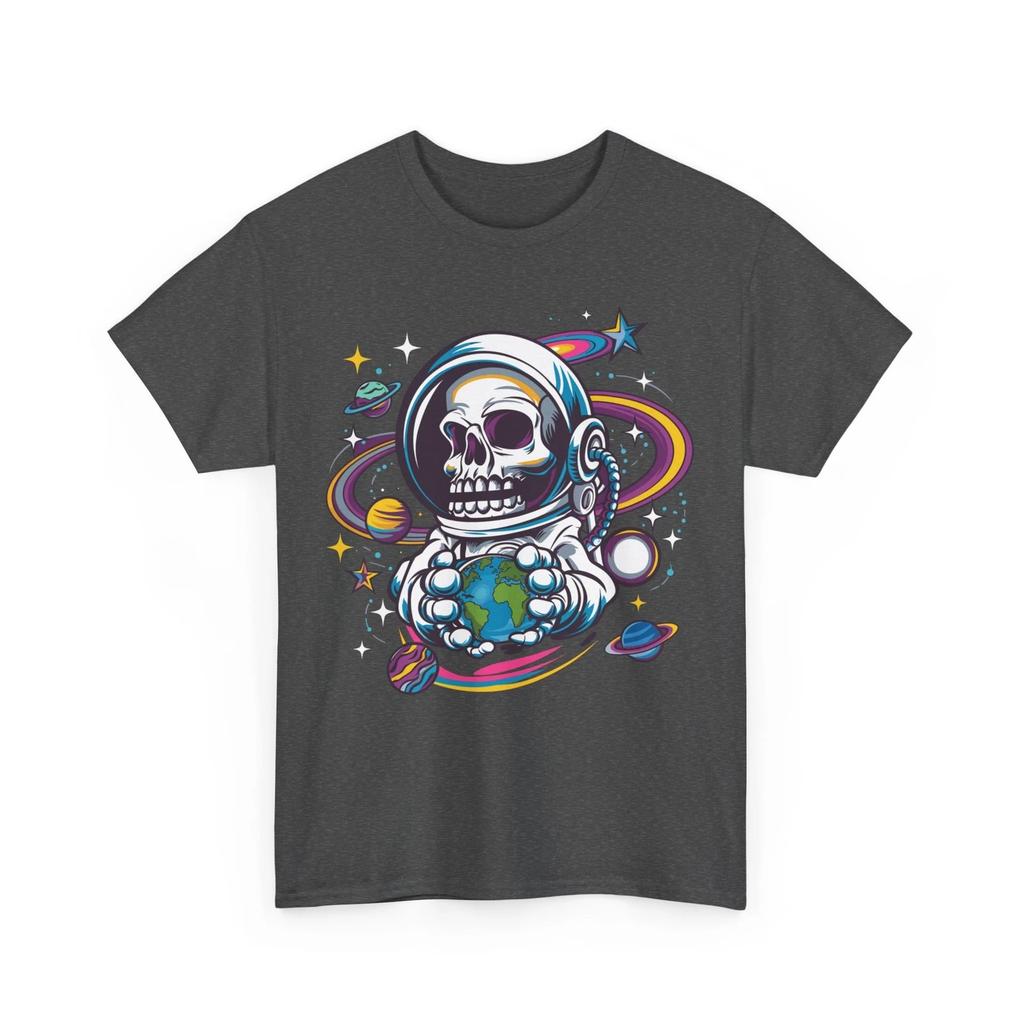 HOT SALE Bones Astronaut Fun T-Shirt - Humorous Space Galaxy Halloween Pattern T-Shirt Soft Round-neck Tee Streetwear Style