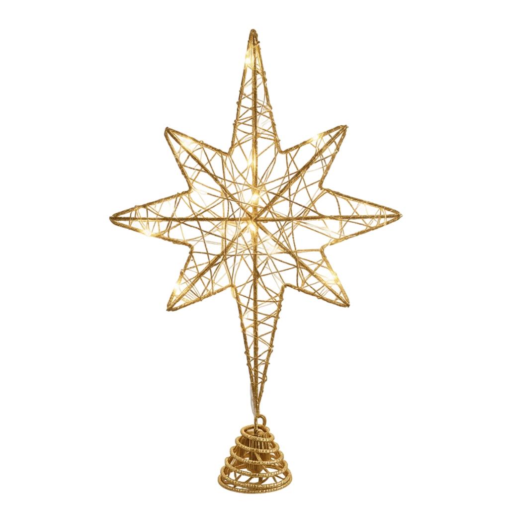 Christmas Tree Topper Star Light with Glitter, 5-, Wire - 2234 cm