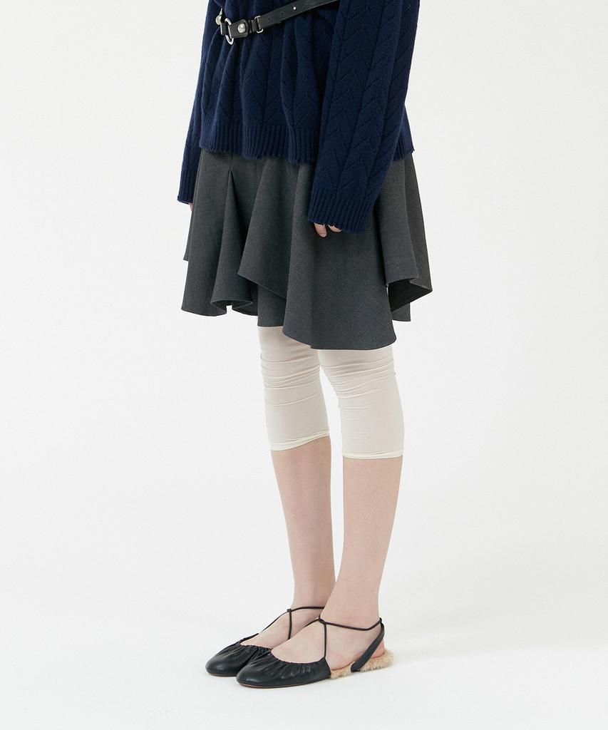 Gyeong Draped Skirt_Charcoal
