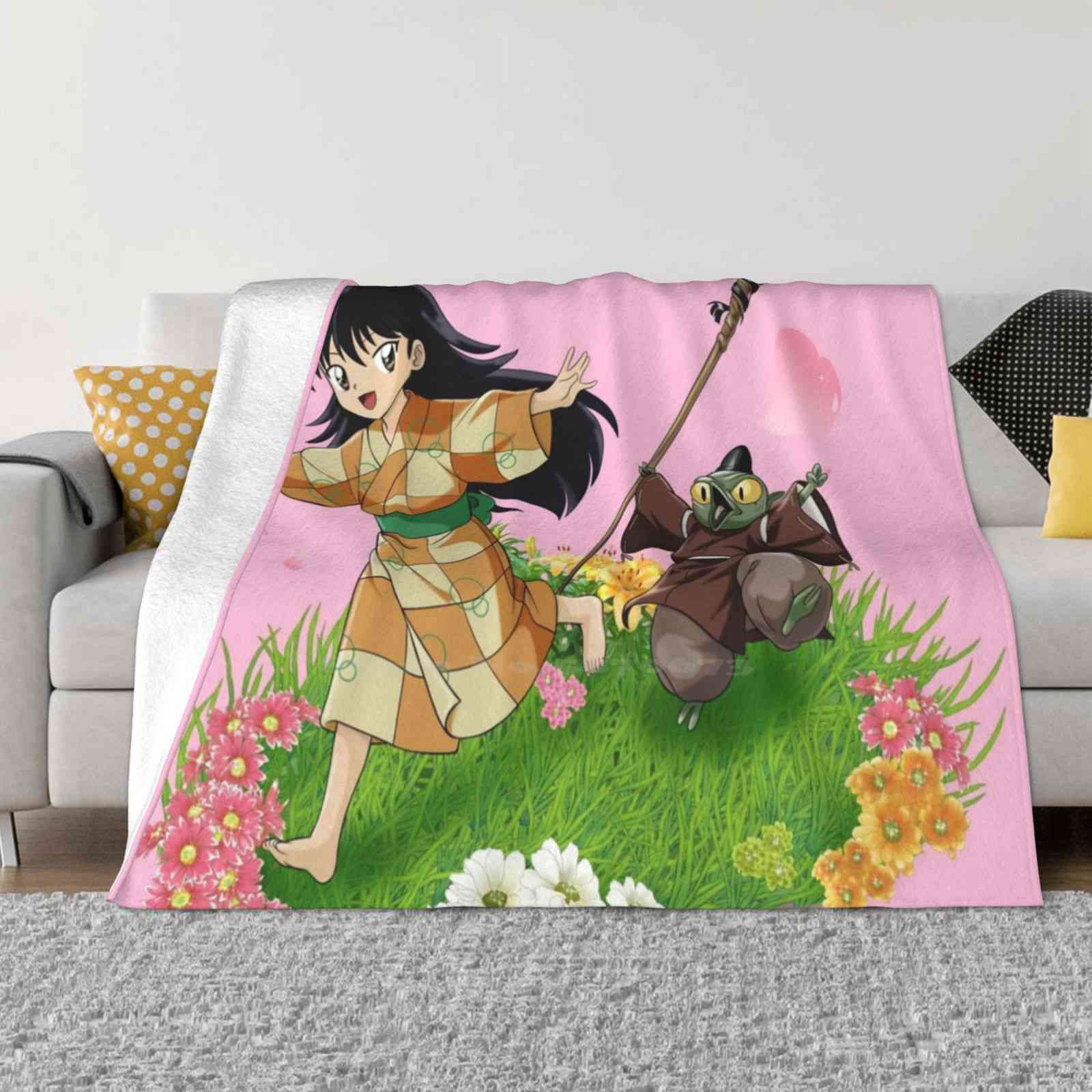 Рин и Джакен Мягкое Теплое Световое Тонкое Одеяло Рин Джакен Санго Сессёмару Инуяша Кагомэ Мироку Нараку Аниме Манга Гик 90-е 30x40in