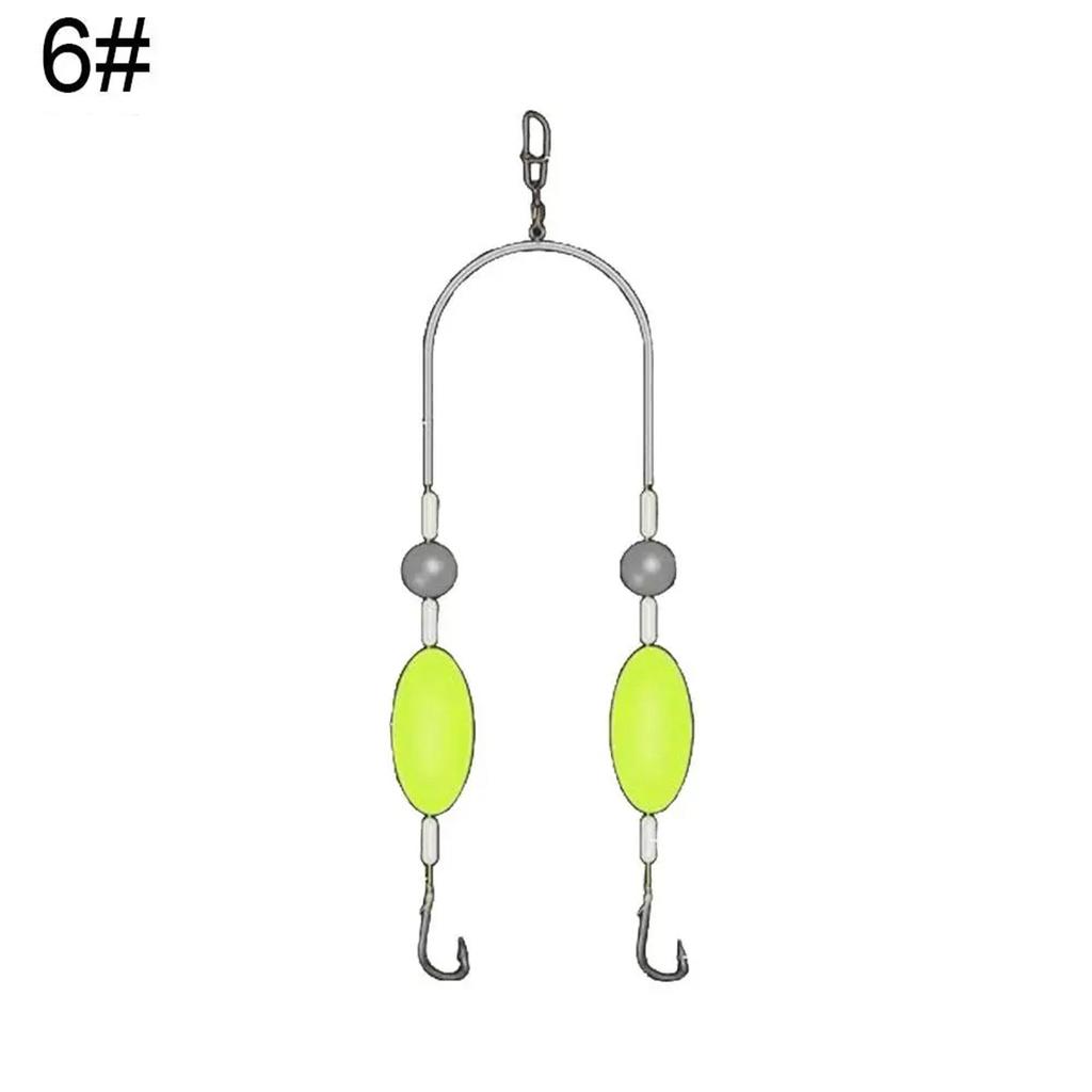 5Pcs Double Reverse Hooks Fishing Rig Smooth Casting Anti-Tangle Snag Resistant Split Hook Rig Freshwater Saltwater Jigging Fishing Accessories