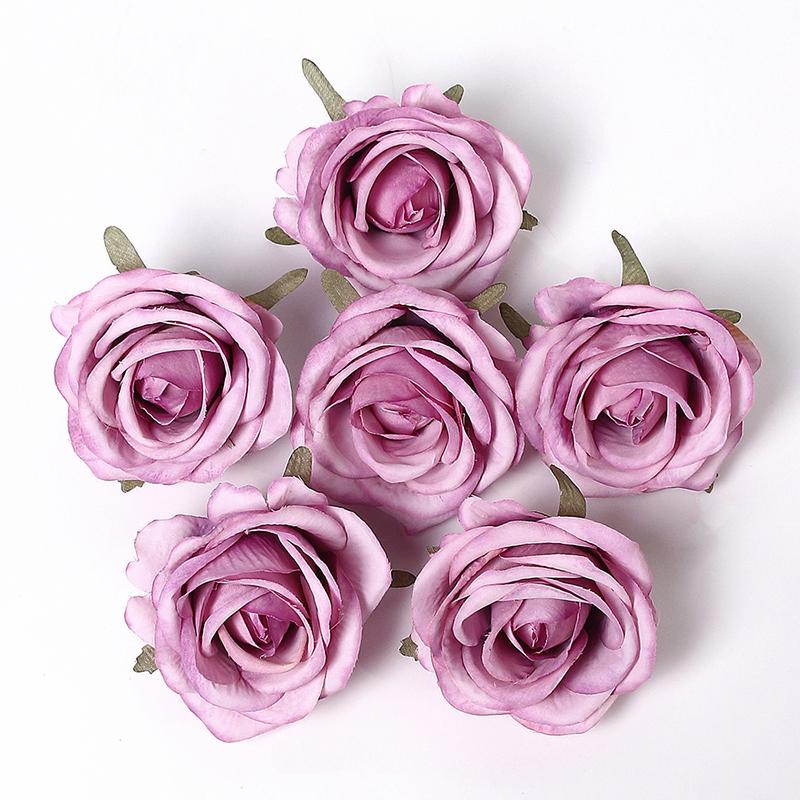 5/10Pcs Rose Artificial Flowers Head Silk Fake Flowers Wedding Decoration Home Decor DIY Bride Crafts Wreath Garland Accessories