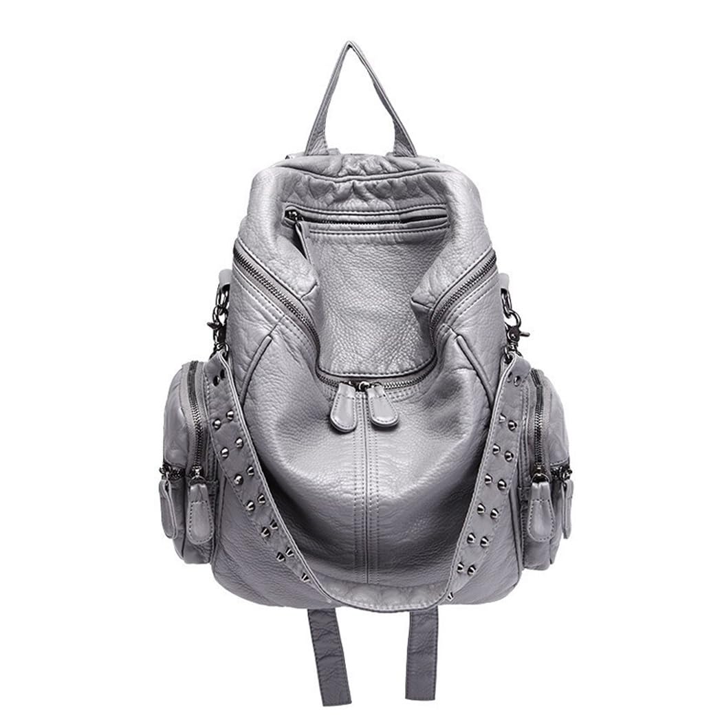 

BUKESIYI Women s Mini Backpack, Large Capacity, Waterproof, PU Leather, Gray, JP78222