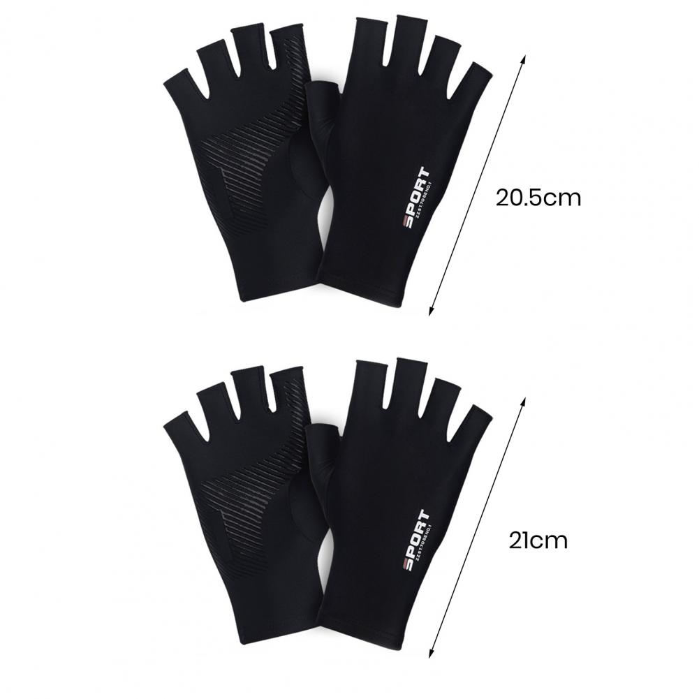 Sunscreen Gloves Solid Color High Elastic Breathable Non-slip Half-Finger Gloves Sun-Protection Spandex Women Men Summer Outdoor