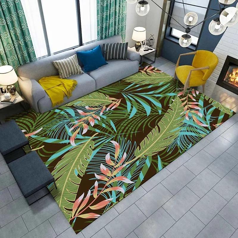 Tropical Plant Leaf Printed Floor Mat Door Front Decoration Home Living Room Floor Mat