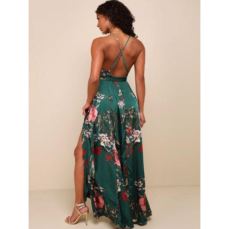 Export Single Lu Sling Smooth Fabric Temperament Vacation Summer New Arrival High Quality Banquet Party Dress Women