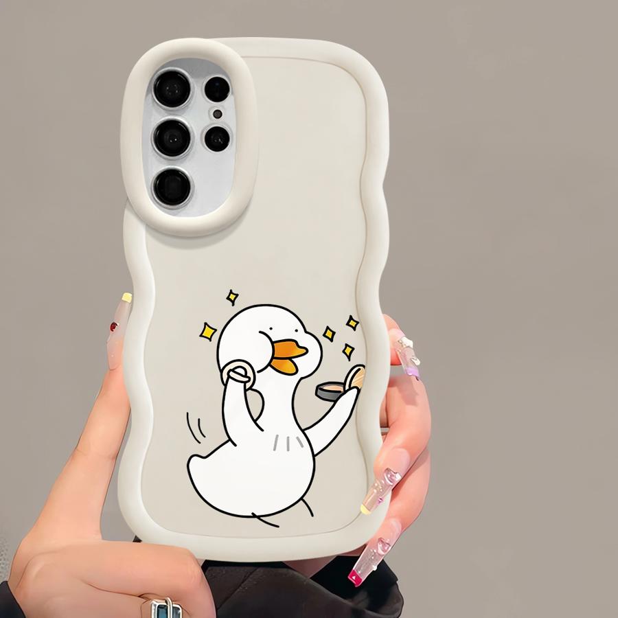 Soft Phone Cover Case for Samsung Galaxy A26 S20 FE S22 Ultra S23 Plus A25 S21 S25 S24 A24 A36 A35 A34 A54 A55 Cartoon Duck