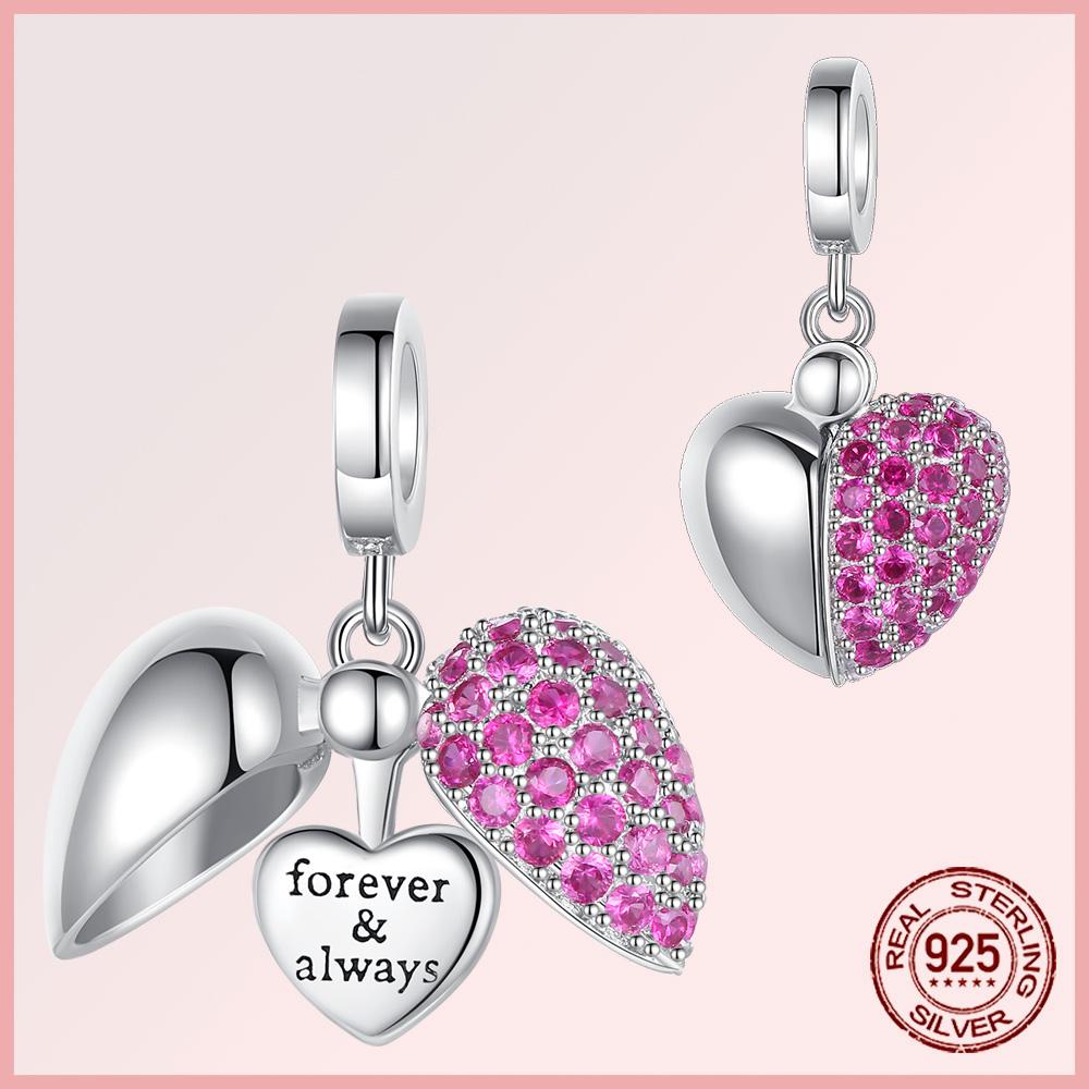 Sparkling Pavé Angel Wings Copper Dangle Charms Fit Original Bracelet Beads Jewelry Gift Diy