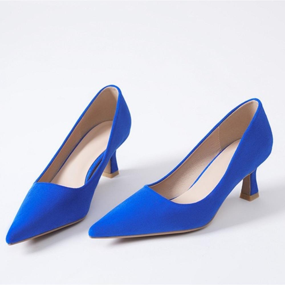 High Heels Women's Spring and Summer New Black Suede Light Mouth High Heels Pumps Women Solid Color Pointed Fashion Work Shoes