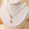 Love Rhinestone Pendant Necklace Women's Light Luxury Heart-shaped Hollow Clavicle Chain Fashion Trend Jewelry