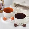 300ml Ceramic Mug Cartoon Feet Design Hot Cold Drinks Mug Suitable Capacity Happy Face Ceramic Tea Mug Drinkware