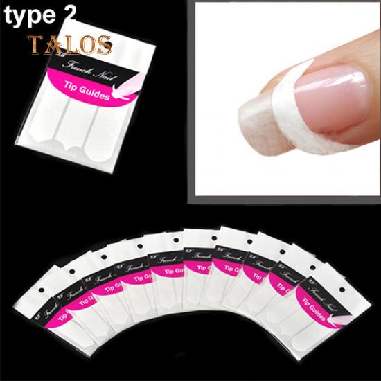 48 stk DIY fransk sjablong Nail Art-klistremerke vakkert mønster form manikyr tips dekorasjon