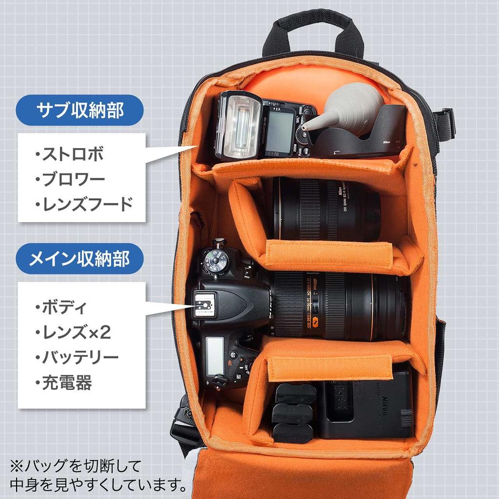 Sanwa Direct SLR Camera Bag One Shoulder Sling Bag Compatible with Quick Shooting 200-DGBG007BK