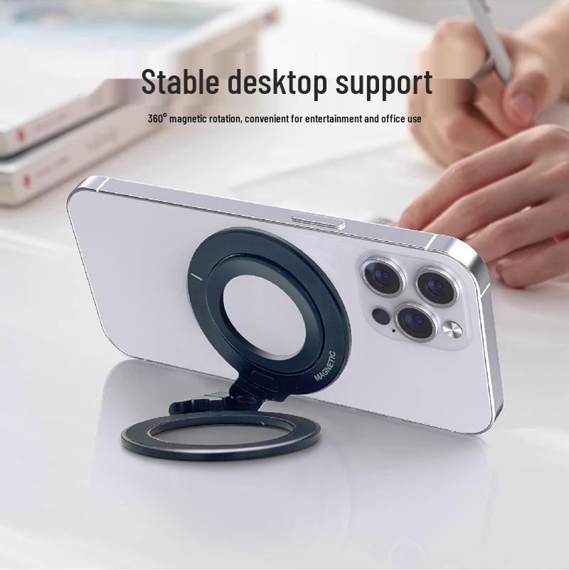 Aluminum Magnetic Ring Holder with N52 Magnets, Ultra-Thin, Portable, Multi-Angle Adjustable, Double-Sided Suction.