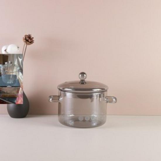 

Янтарная стеклянная кастрюля с крышкой – Двуручная миска для лапши для керамических/электрических плит 1300ml