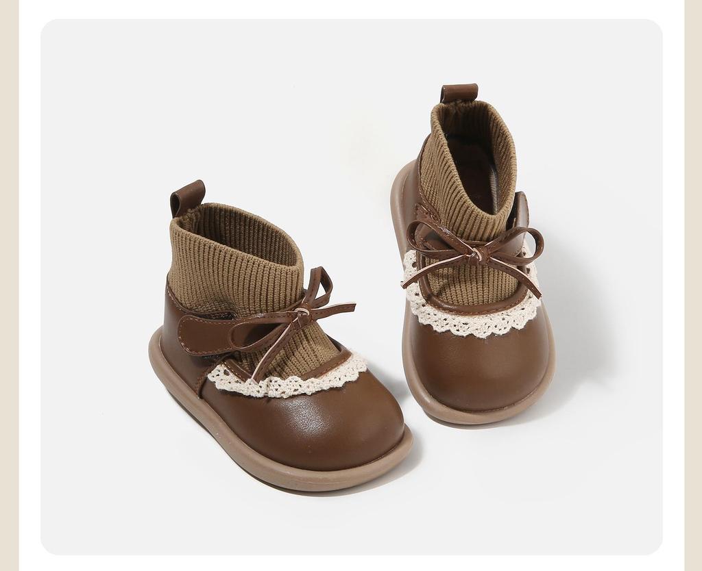 Toddler Girl's Soft Sole Leather Boots - Plush Princess Winter Walking Shoes