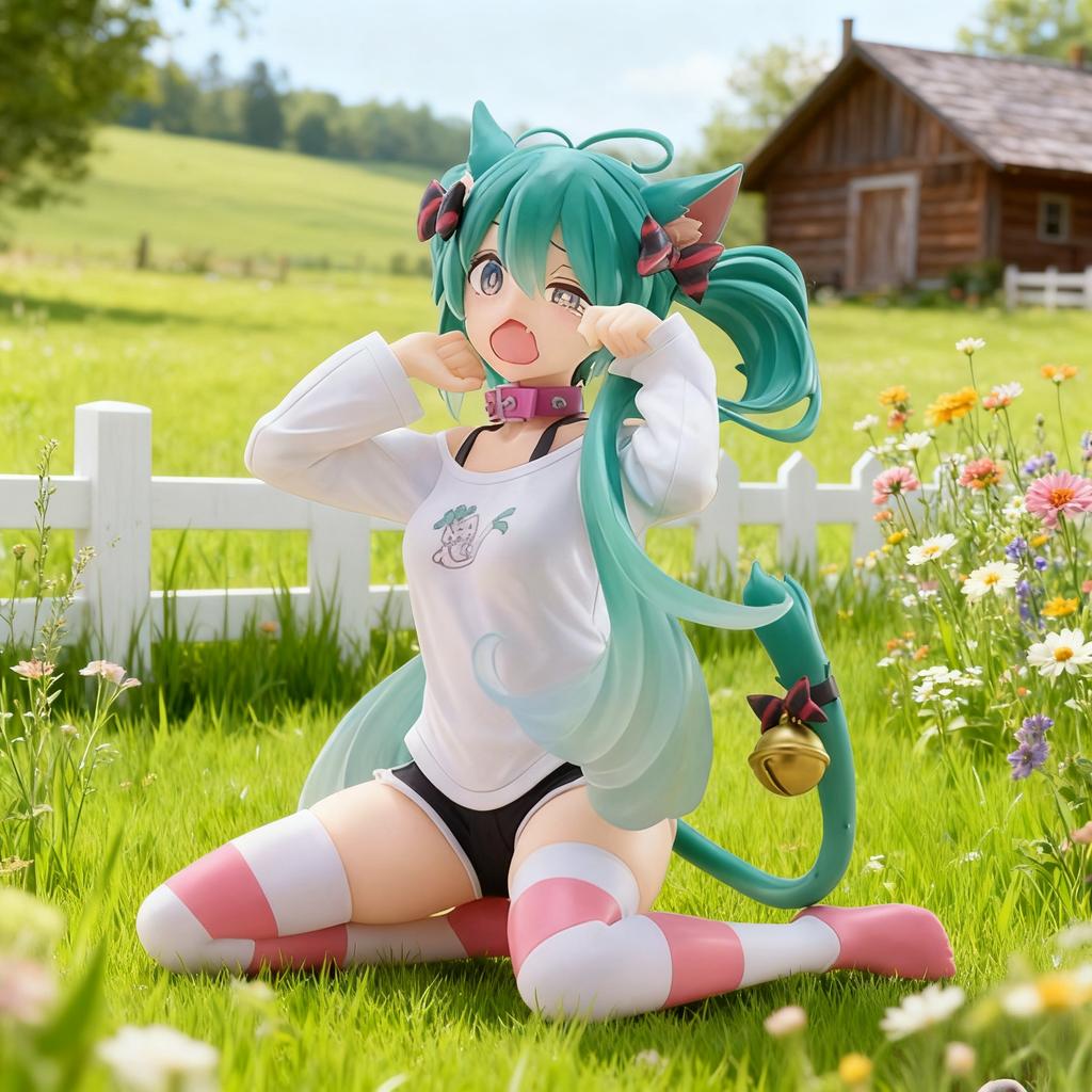 Anime Hatsune Miku Puppenmodell Cartoon Niedlich Tischdekoration geeignet für Auto Armaturenbrett Dekoration Niedliches Feiertagsgeschenk