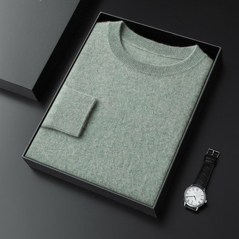 Herren Pullover aus reiner Kaschmirwolle mit Rundhalsausschnitt - Herbst/Winter Business Casual Strickpullover