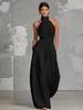 Elegant Backless Halter Sleeveless Wide-Leg Women's Jumpsuit - Summer 2026 Collection, Europe