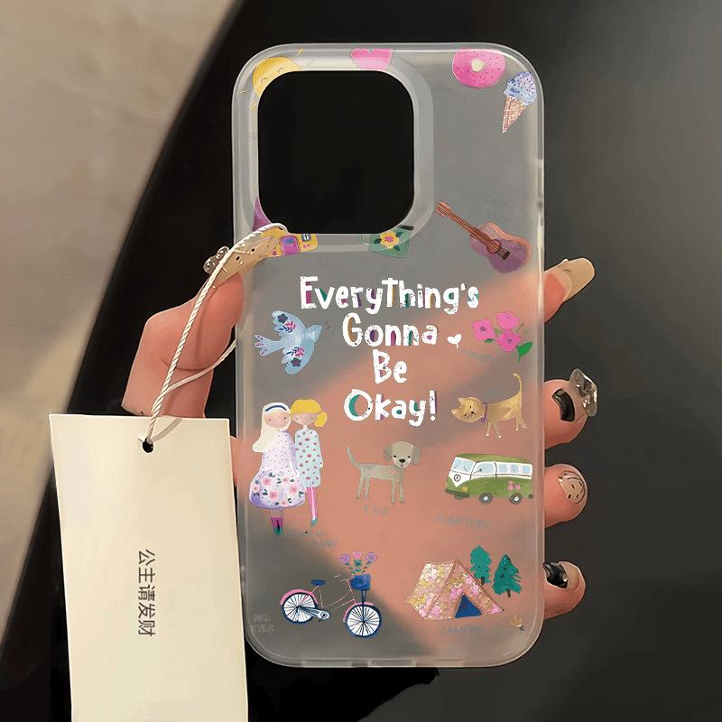 Everything Will Be Fine for IPhone15 for Apple 16 Women's Phone Case 13 Promax Cartoon 14 Transparent 12