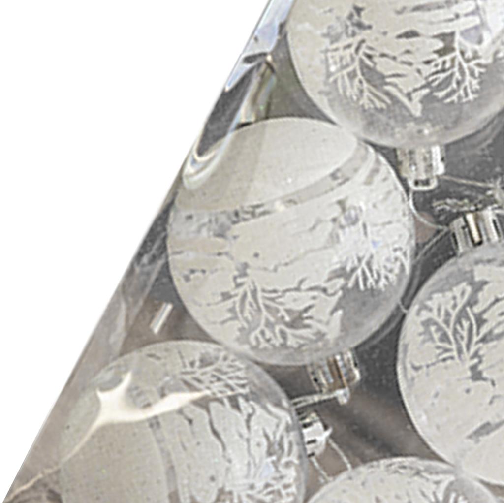 6 Pcs Xmas Ball Ornaments Set Snow Scene Shatterproof Transparent Acrylic Clear Xmas Balls Hanging