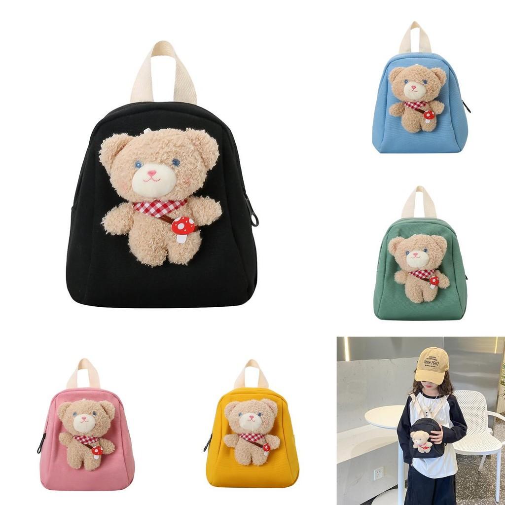 With Children Backpack Plush Bear Doll Decoration For Daily Casual Outings