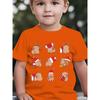 Xmas Santa Hat Capybara Graphic T Shirt Boys Girls Family Matching Soft Cotton Short Sleeve Festive Children Basic Wear Tops