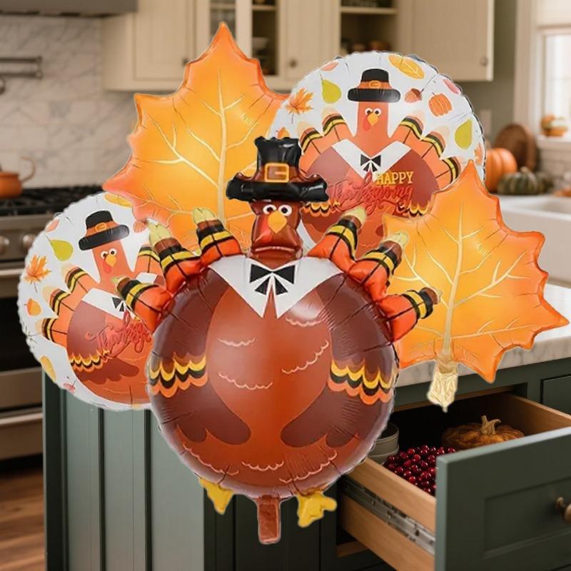 

Turkey Ball Maple Leaf 5-piece set, very beautiful, suitable for Thanksgiving holiday parties