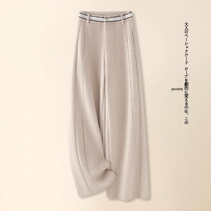 

Women s High-Waisted Woolen Wide-Leg Pants for Autumn/Winter - Thick, Warm, Casual Suit Style, 2025 New. XL (Waist 29) for 116-125 lbs