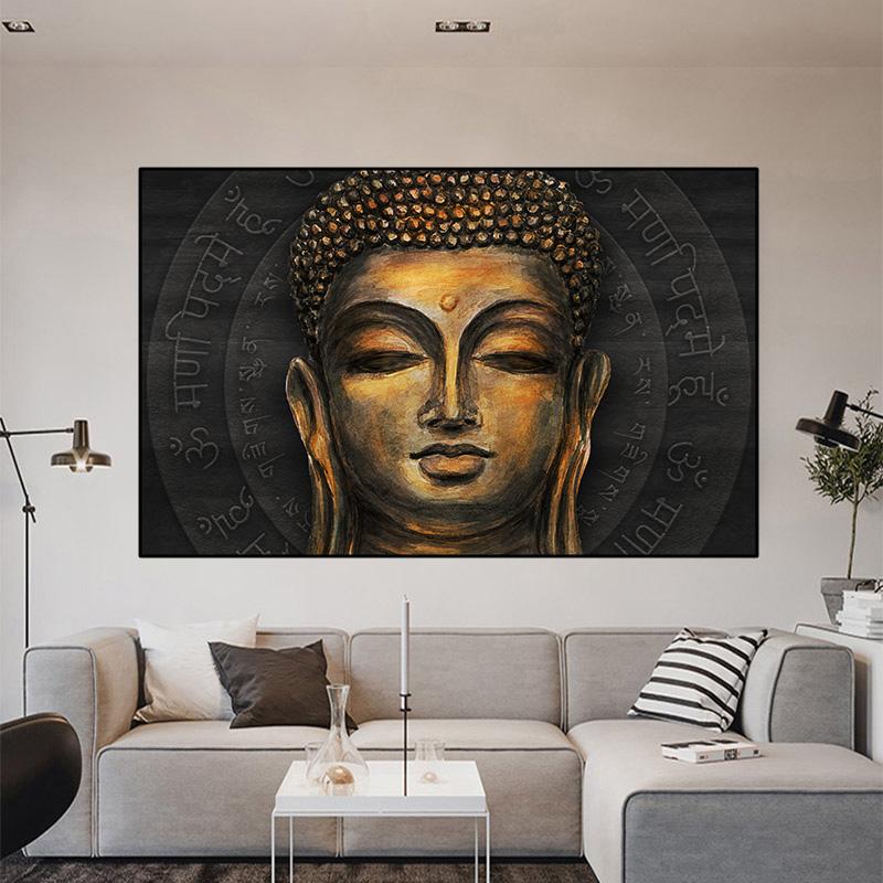 

Современная абстрактная картина на холсте Goden Будда постеры и принты портретные настенные панно Cuadros гостиная домашний декор без рамки 21*30cm