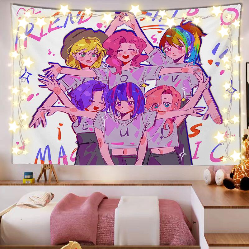 My Little Pony Tapestry - Cute Girls' Room Dorm Decor Wall Hanging Backdrop.