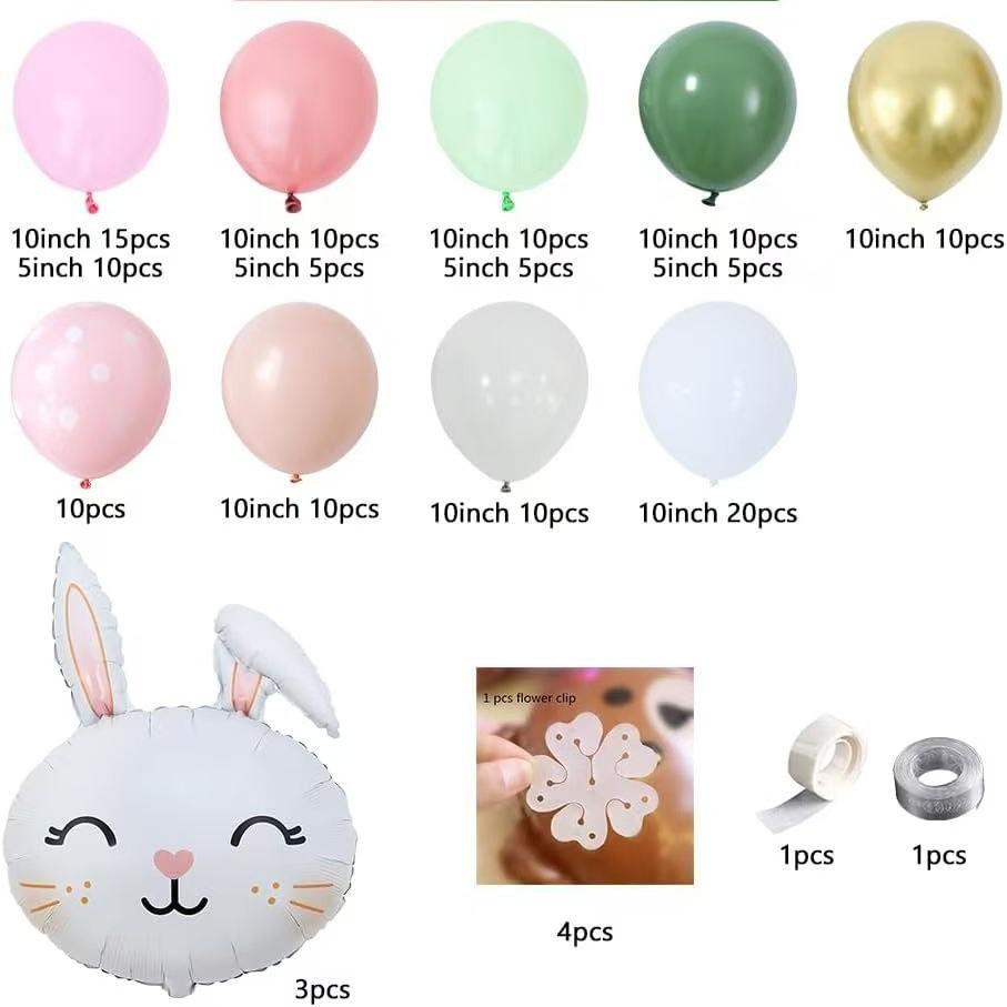 Colored Children'S Rabbit Head Balloon Set Birthday Anniversary Balloon Arch Party Decoration