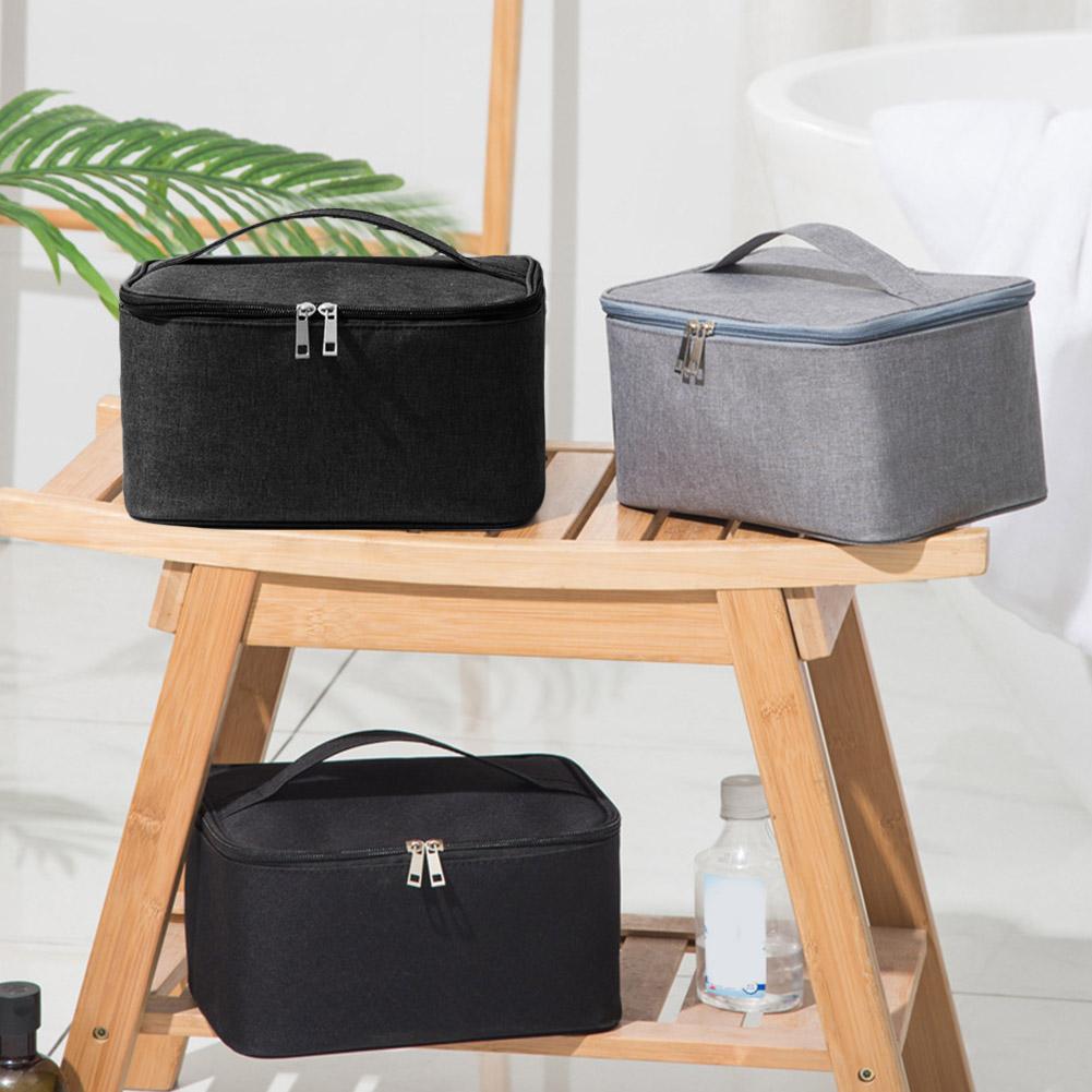 1pc Business Trip Toiletry Bag Double Layer Large Capacity Water-resistant Oxford Cloth Cosmetic Bag Portable Storage Handbag