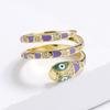 Unique Creative Female Ring Serpentine Wrap Around Party Jewelry Punk Style Animal Ring Colorful Handmade Enamel Jewelry Cocktail Party Jewelry