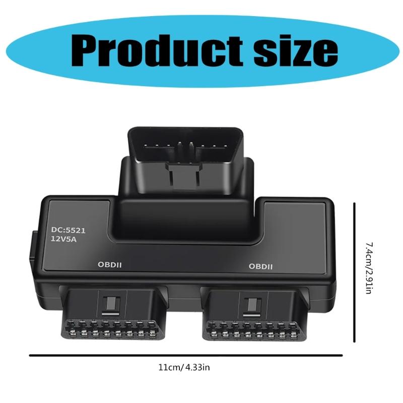 OBD2 One Divided Into Two Adapter Wire Auto Truck OBD Expansion Cable Connector Adapter Cable with DC5521 Interface