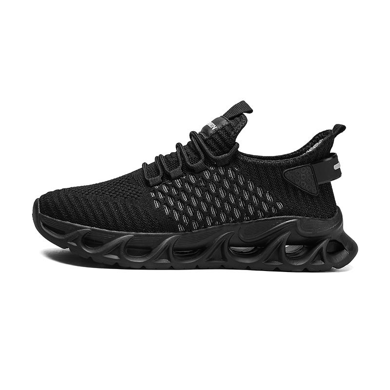 Spring/Autumn Men's Large Size Blade-soled Sports Shoes Flying Weave Fitness Jogging Shoes