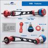 HEIGHTEN Reel Handle 56mm with 20mm Knobs Shimano & Daiwa Spinning Reel Aurora Series (Red & Black) (HT8504)