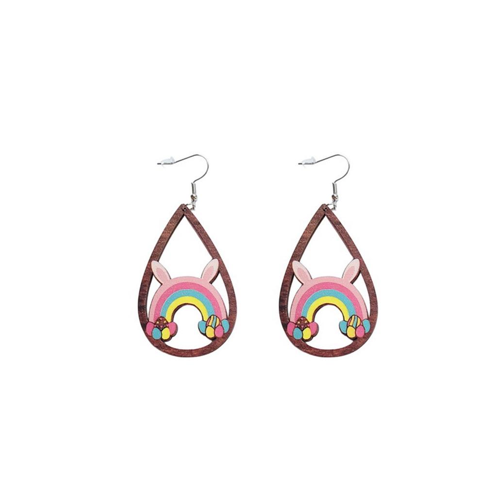 Orecchini a forma di coniglietto con perle di cristallo Swarovski, occhi rossi e orecchie, coniglio albino e lepre, 4H, animali, gioielli per le vacanze di Pasqua, orecchini in oro, regalo di Natale