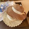 Summer Hats For Women Sun Hat Lace Ribbon Flower Sunhat Sunshade Foldable Beach Accessories Bucket Hat Female New