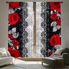 2Pcs Valentine's Day rose print curtains,suitable for bedroom,living room kitchen decoration,home decoration,window decoration