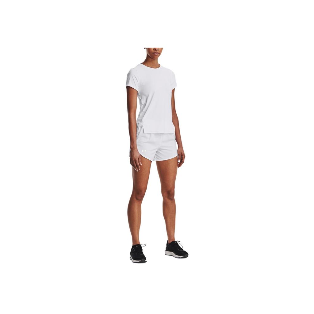 Under Armour Solid Color Crew Neck Short Sleeve T-Shirt Women Tops White 1369764-100