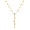Wind Niche Summer Stainless Steel Flower Zircon Y-Shaped Necklace 18K Gold, Jewelry Nc-2425